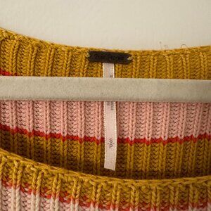 Free People Off The Shoulder Striped Pullover.Sweater
